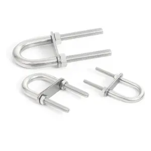 304 Stainless Steel U-Shaped Thickened Rod Bolt With Nut Gasket, Extended Horseback Pipe Clamp, Marine Yacht