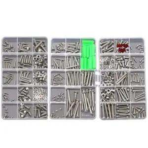 Cross Countersunk/Round/Hex Socket Screw Bolt Nut Washer Assortment Set Kit Box M3 M4 M5