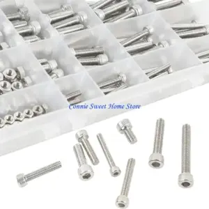 LXAF 320lots Stainless Steel Bolts Combination Hardware Multiple Specifications Storage Case Included