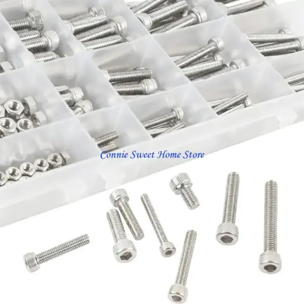 LXAF 320lots Stainless Steel Bolts Combination Hardware Multiple Specifications Storage Case Included