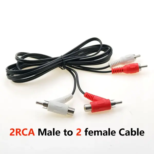 1pcs RCA Audio Stereo Connector 2 Male to Male + Female Piggy Back 2RCA public to 2 female 1/2 lotus audio cable lotus cable