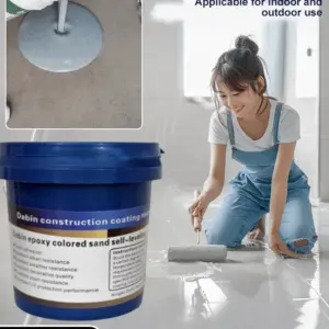 Indoor outdoor Floor Selfflowing Flat Epoxy Material Upgraded Wearresistant Color Sand Floor Paint