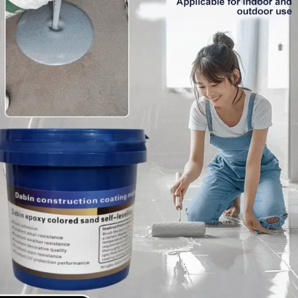 Indoor outdoor Floor Selfflowing Flat Epoxy Material Upgraded Wearresistant Color Sand Floor Paint