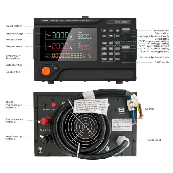 Laboratory 30V 200A Lab DC Power Supply Adjustable Variable programmable Bench Switching