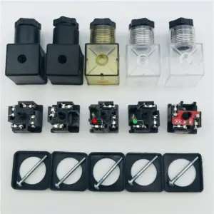 DIN43650AHydraulic Solenoid Pulse Valve Coil Junction Box Plug Pneumatic Terminal with LightLED DC AC