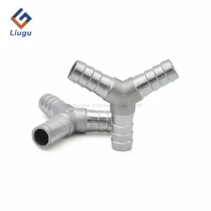 Hose Barb Y Tee Connector 304 Stainless Steel, 6/8/10/12/13/14-25mm Pagoda Hose Tail Barb Pipe Fitting for Water, Gas & Air Hose