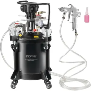 Spray Paint Pressure Pot 10 L/2.5 gal Fully Automatic Stirring Pressure Pot Tank with 70 psi Adjustable Pressure Includes Spray