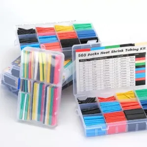 Heat Shrink Tube Kit, 2:1 Shrinkable Wire Wrapping Waterproof Electric Cable Protector, Thermoresistant Tubing Insulation Sleeve
