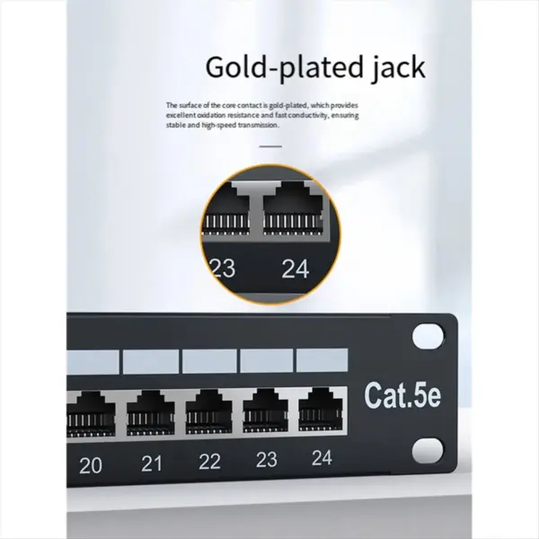 Punctual- 24 Ports FTP Cat 5e Network Patch Panel Rack Mounted 19 Inch RJ45 Port Shielded
