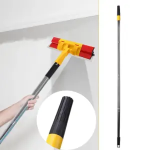 Paint Roller Extension Pole 4 Section Stainless steel Paint Telescopic Stick Cleaning Rod Painting Handle Tools