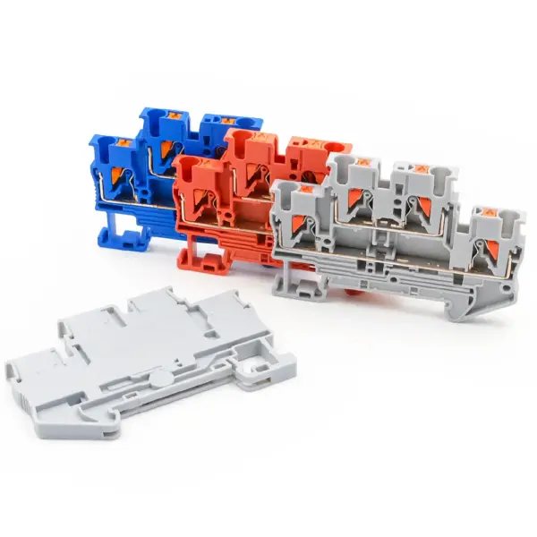 10pcs PTTB 2.5 Terminal Blocks 2.5mm DIN Rail Mount Spring Clamp Wire Connectors for Industrial Control & Power Distribution