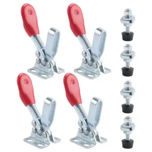 B17B 4Pcs Quick Release Toggle Clamp GH-201 Antislip Horizontal 59Lbs Holding Capacity For Machine Operation, Woodworking