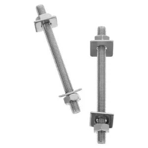 2Sets Stainless Steel Through-Wall Bolt Set Extended Length Threaded Rods Nuts Washers for Drywall Construction Furniture