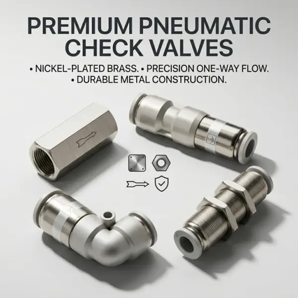 SPM CV SPU SPV Pneumatic Check Valve, One-Way Push-In Fittings, Air Tube Connector, Elbow & Bulkhead,Nickel-Plated Copper,4-12mm
