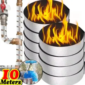 10M Insulation Pipe Tape Winter Antifreeze Protection Foam Foil Water Pipe Wraps Outdoor Indoor Self-adhesive Pipes Tapes Sleeve