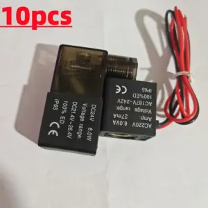 10pcs Pneumatic Air Solenoid Valve Coil Black DC12V DC24V AC36V AC110V AC220V AC380V