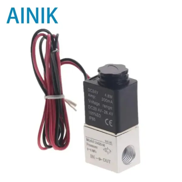 Compressor Valve 1/4" Normally Closed Pneumatic Aluminum Solenoid Valves 12V 24V Voltage For Air Water Oil