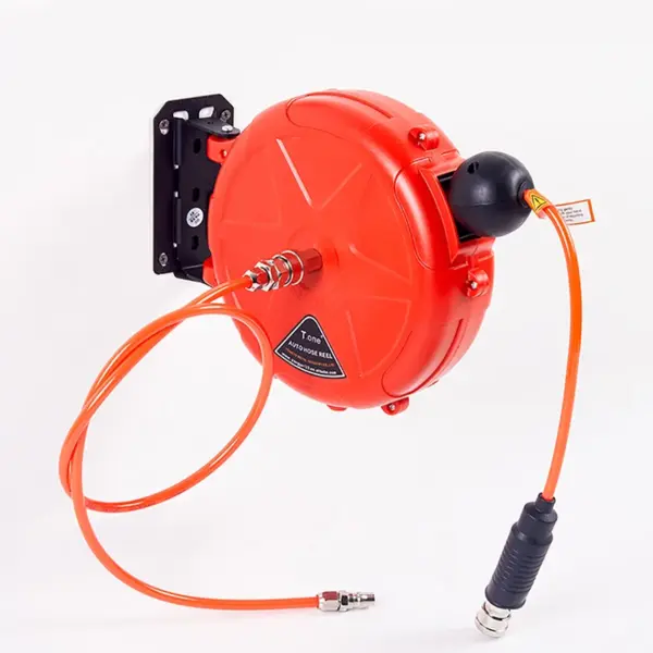 Automatic Retractable Air Hose Reel with 10M Air Hose Slow Retraction for Outdoor Car Washing Workshop Garage Garden Watering