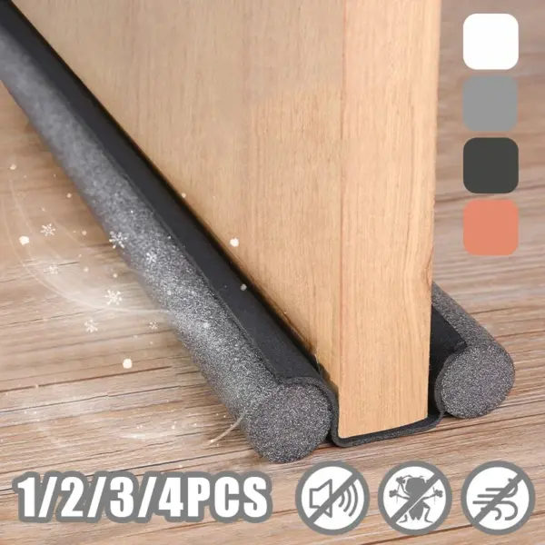 4Pcs Weather Strip Door Bottom Seal Strip Blocker Guard Anti-Cold Noise Light Reduction Door Draft Stopper Foam Weatherstripping