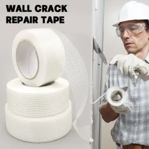 1/2/3Roll 4.5cmx25m Fiberglass Tape Anti-crack Self-adhesive Mesh Seam Tape Repair Tape for Wall Crack Drywall Seam Patch