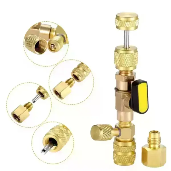 【NEW】1 Set For R22 R410a R134A R12 R32 Refrigerant Valve Core Remover Installer Kit With 1/4" & 5/16" Port Schrader Valve Tool