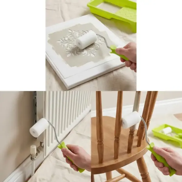 2Inch Paint Roller Set Foam Roller with Frame, Tray for Detailed Wall Painting And Touches Up Enduring 37JD