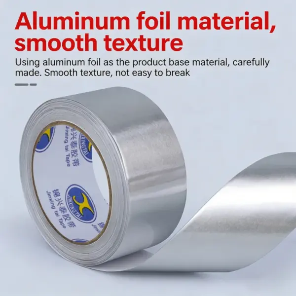 Heat Resistant Aluminum Foil Tape – High Temp HVAC Duct, Waterproof Oil Proof Strong Adhesion – 2–20cm, 20m 1Roll