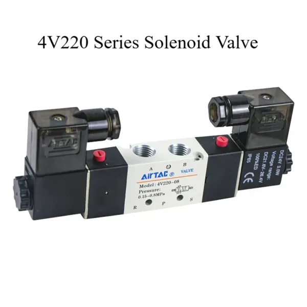 AirTAC Double-head Double-electric Solenoid Valve 4V220-08 Two-position Five-way Closed Pneumatic Reversing Valve