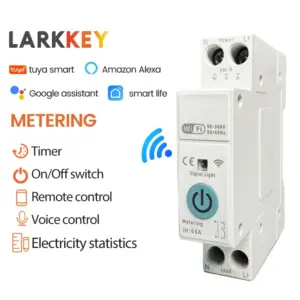 Tuya WiFi Smart Circuit Breaker MCB 1P+N 63A Timer Power Energy Metering Voltage Current Protector Voice Remote Control Switch