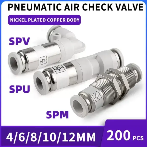 One Way Air Pneumatic Check Valve Non Return Quick Connector Pipe Fitting Tube OD 4mm 6mm 8mm 10mm 12mm
