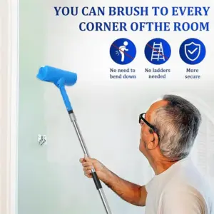 AB33-No Drip Splatter-Free Ceiling Paint Roller Kit 10 Inch Roller With 9FT Extension Pole For Ceilings& Walls