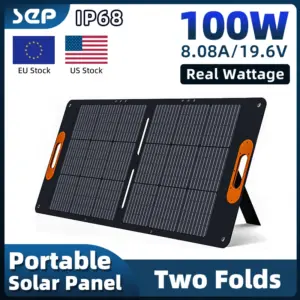 100W Solar Panels Portable Charger (19.6V/8.88A) with Adjustable Bracket Waterproof Anders Junction Box IP68