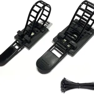 Adhesive Cable Clips & Nylon Zip Ties - 50pcs Adjustable Cord Organizer for Home Office