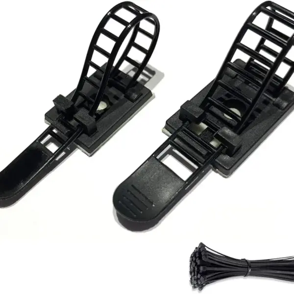 Adhesive Cable Clips & Nylon Zip Ties - 50pcs Adjustable Cord Organizer for Home Office