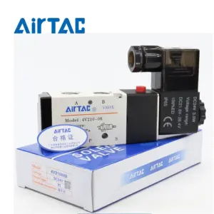 4v210-08 Original AirTac Brand Pneumatic Electric Solenoid Valve Directional Control Air Magnetic Valve DC 12V 24V 220V 4v210