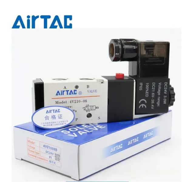 4v210-08 Original AirTac Brand Pneumatic Electric Solenoid Valve Directional Control Air Magnetic Valve DC 12V 24V 220V 4v210