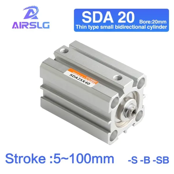 AIRTAC Type air pneumatic cylinder SDA double acting compact cylinder SDA20 Bore 20 mm stroke 5-100mm female /male thread