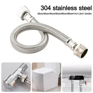 20-200CM Length Flexible Shower Hose Stainless Steel External Threaded Braided Hose Internal Threaded Adjustable Length
