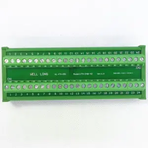 DIN Rail Mount 24A/400V 24 Position Screw Terminal Block Distribution Module connector