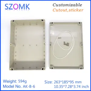 320×240×110mm Beige High Impact Abs Box Sealing Connector Case Plastic Waterproof Junction Box Ip65