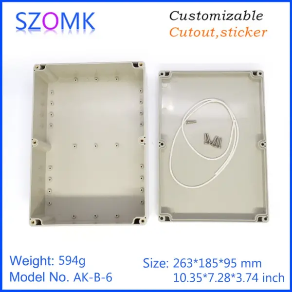 320×240×110mm Beige High Impact Abs Box Sealing Connector Case Plastic Waterproof Junction Box Ip65