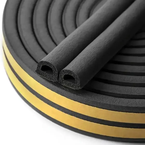 Door Insulation Seal Strip Tape Self-adhesive Acoustic Rubber Foam Weatherstrip Window Sound Draft Stopper Weather Strip