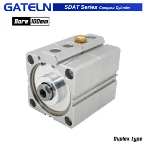 SDAT100 series Duplex type Double acting pneumatic compact air cylinder 100 mm bore to 5 10 15 20 25 30 35 40 45 50 mm strok
