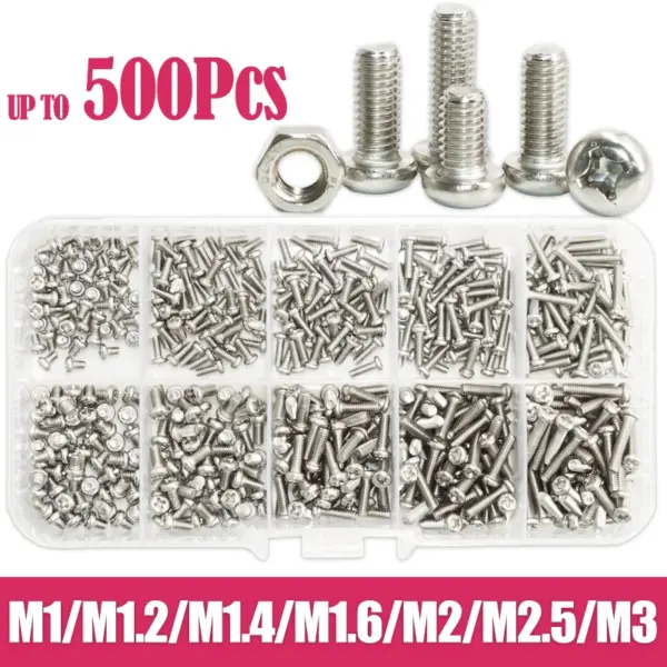 Small Phillips Electronic Cross Round Head Screw Stainless Steel M1 M2 Laptop Computer PCB Glasses Game Screws little Bolt Nut