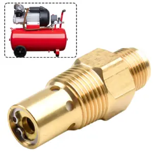 Brass One Way Check Valve G3/8 Male NPT for Air Compressor with G1/2 Compression Inlet and G1/8 Female NPT Unloader Port