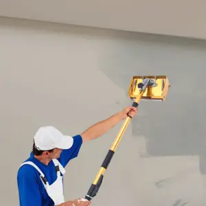 Professional Drywall Tool with Adjustable Handle - Leak-Proof Mud Pan for Painting & Wall Repair - DIY Home Improvement Supplies
