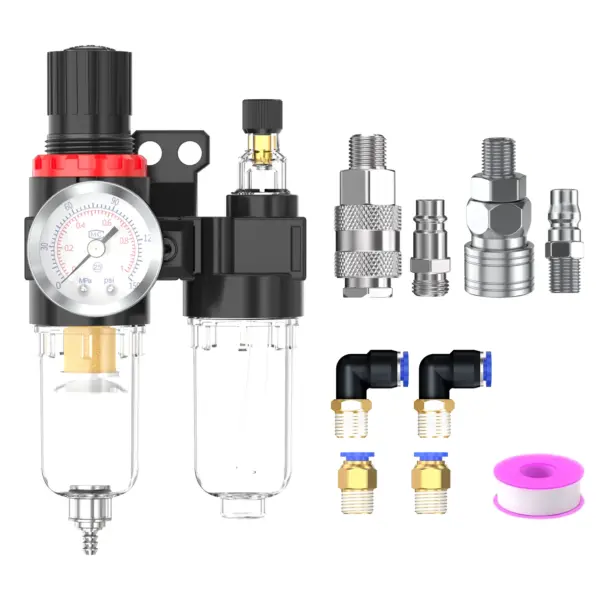 AFC2000 Oil Water Separator Regulator Trap Filter Airbrush Air Compressor Pressure Reducing 1/4 Equipped with PL connector