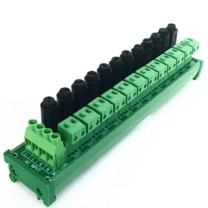 DIN Rail Mounted 12 Channel Pluggable Terminal Block   Distribution  Fuse Module AC 24-250V .