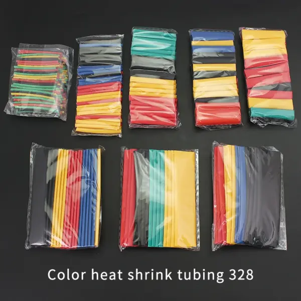 328PCS/lot Polyolefin Heat Shrinkable Tubing Sleeving Termoretractil 2:1 PVC Shrink Cable Wrap Insulation Wire Assortment Kit