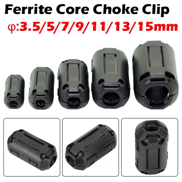 Anti-interference Snap Ferrite Filter For Cable Ferrite Core Choke Clip EMC Degaussing Filter Inner Diameter 3.5/5/7/9/11/13MM